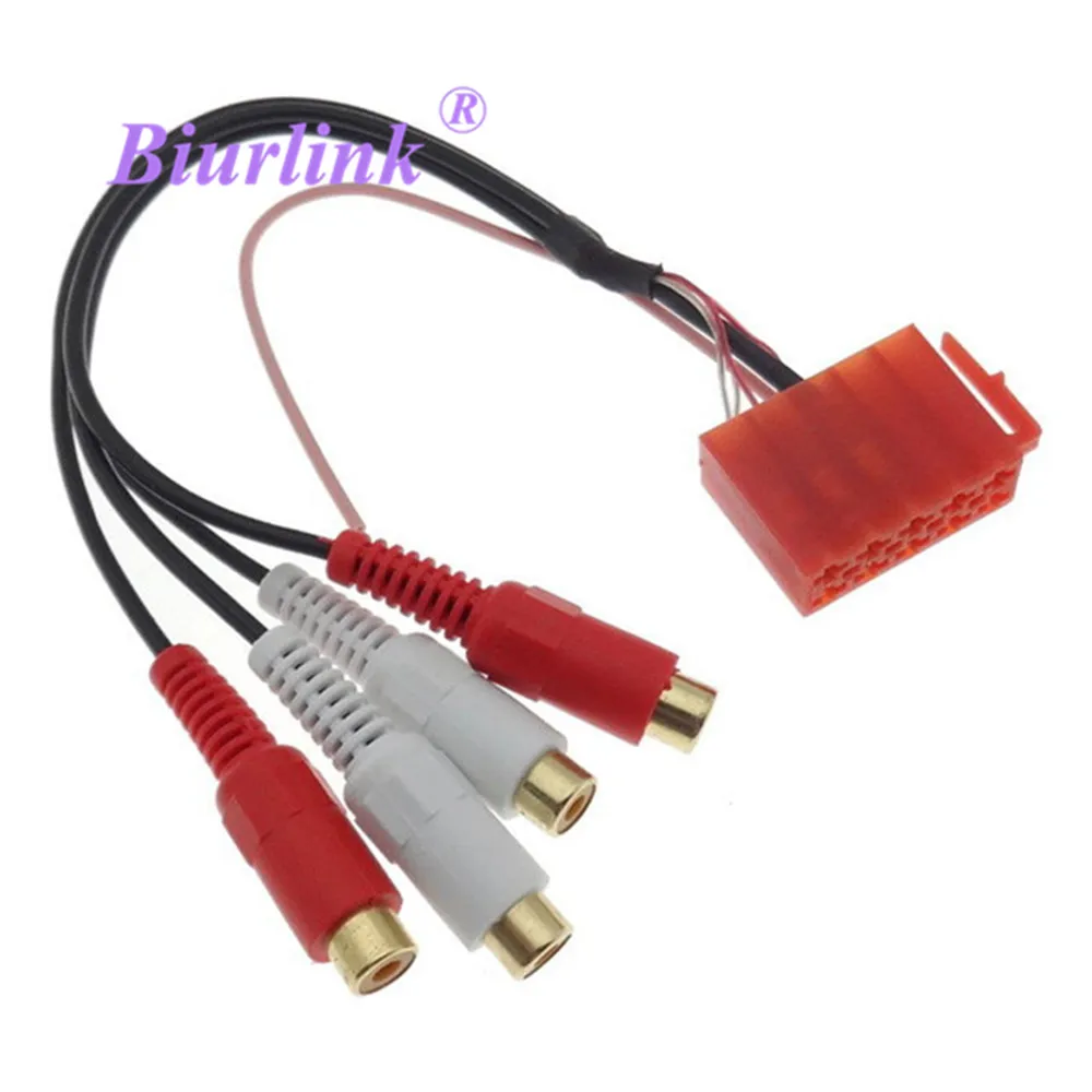 Переходник с 10 контактным разъемом радио 4 RCA Aux для VW Audi Skoda Blapunkt|aux adaptor|radio aux cableaux