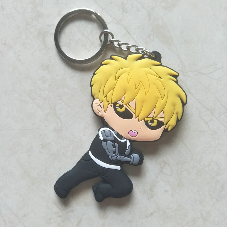 One Punch Man аниме ПВХ брелок Senritsu no Tatsumaki Genos забавные персонализированные мужские и женские подвесные брелоки Llaveros breloki подарок