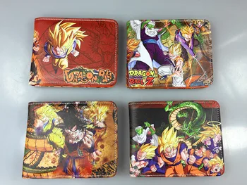 

Hot New Anime Purse Dragon Ball Cartoon Wallets carteira Animation Card Holder Bags Gift Men Kids Leather Short Wallet