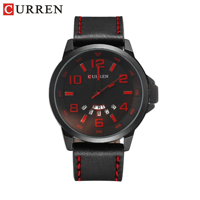 Роскошные брендовые кварцевые часы Curren 8240 повседневные модные с кожаным