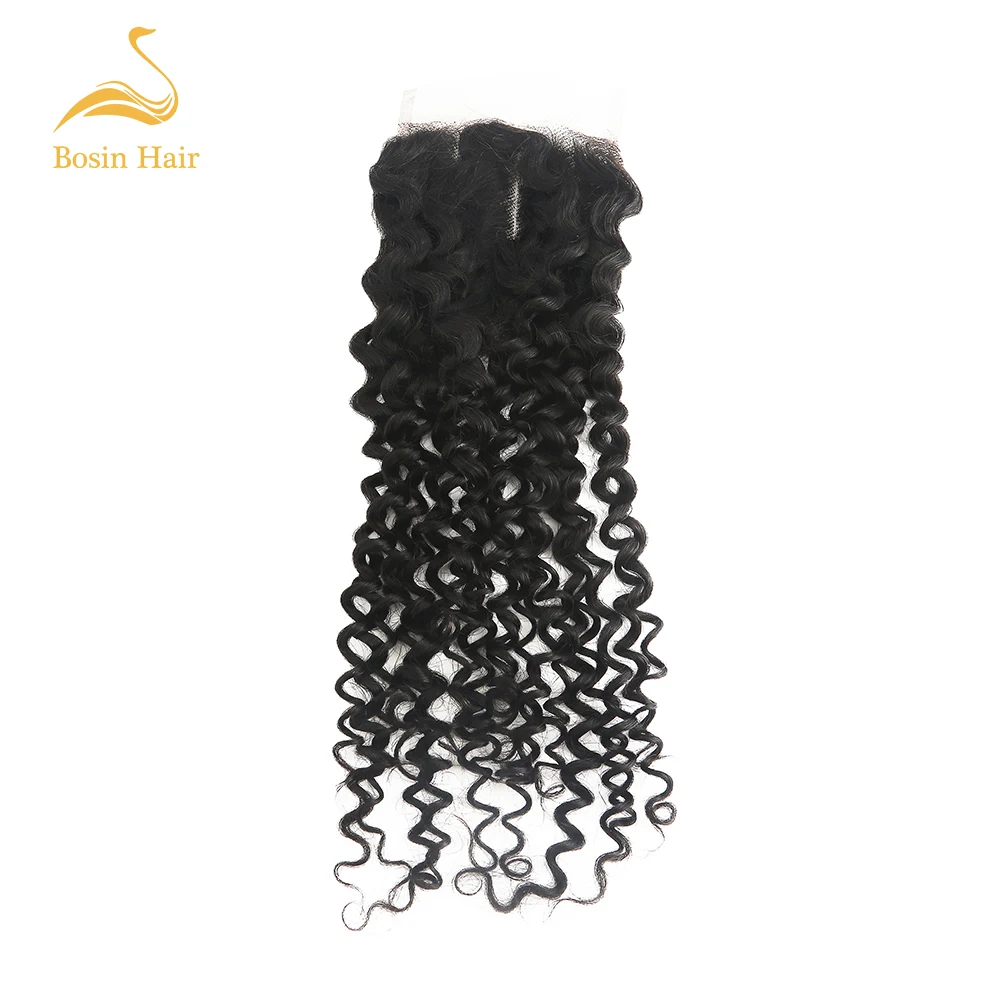 

Bosin curly Lace Closure brazilian Natural Color 4*4 Free/Middle/Three Part