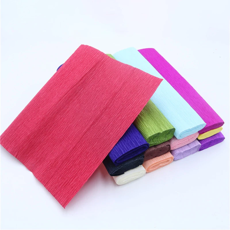 

25*250cm 1 Roll Colorful Tissue Wrinkles Paper Rolls DIY Flower Making Material Paper for Wedding Party Christmas Decoration