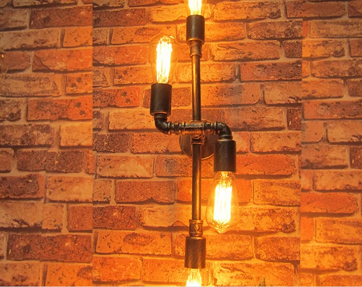 

Northern Creative Contracted Iron Vintage S Shape Water Pipe Wall Lamp Restaurant Decoration Light Cafe Shop Light Free Shipping