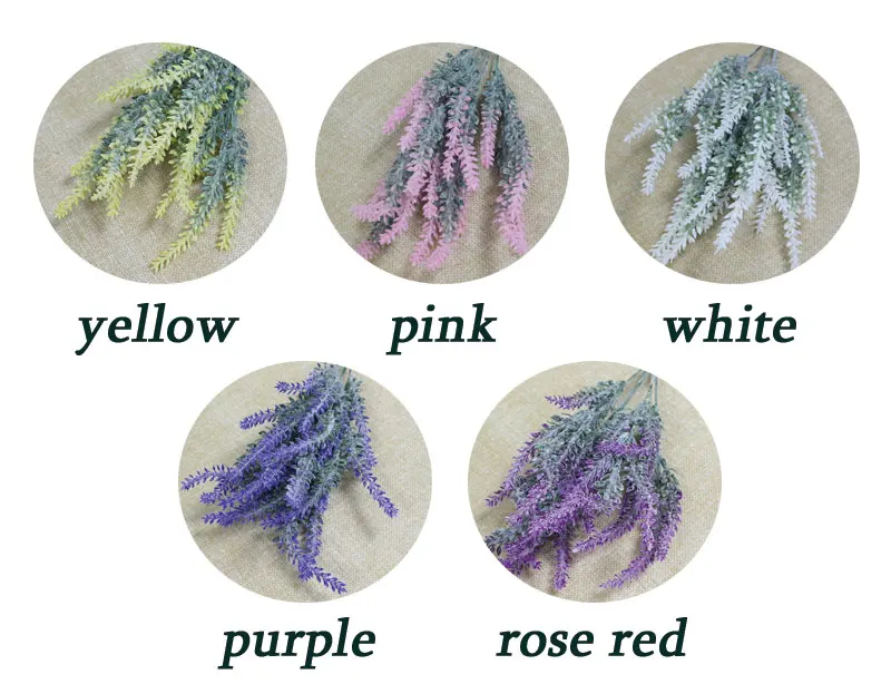 Flone 5 Branch Romantic Provence Lavender Artificial Flower Bouquet Simulation Plastic Flowers Wedding Home Party Decor Plants (20)