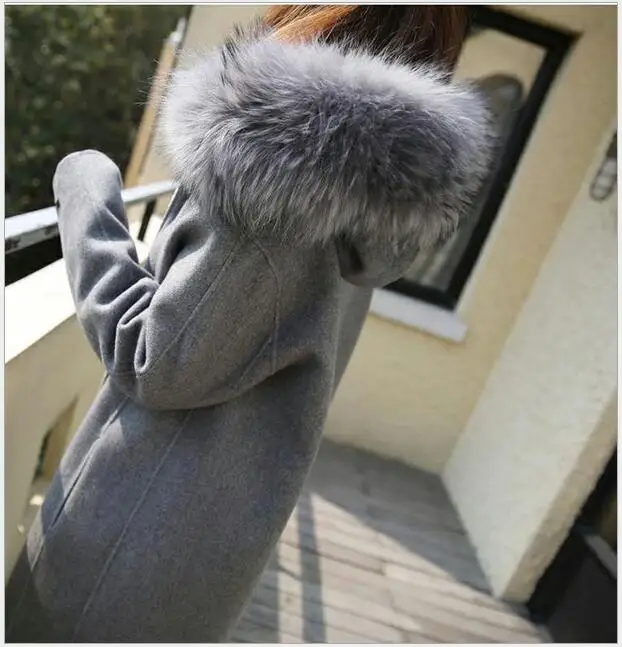 Longues Éclair Femme Hj32 2017 Photo Épaisse Fourrure Nouveau Color À Longue Manteau Col Manches Laine En Grand Coréenne Fermeture Veste Section Hiver De RUqR4ax