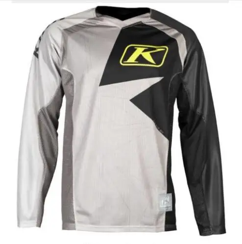Новая Klim серия Спортивная одежда для мотоциклов внедорожный мотоцикл езда Спортивная футболка для скоростного спуска Джерси с длинными рукавами - Цвет: Серебристый