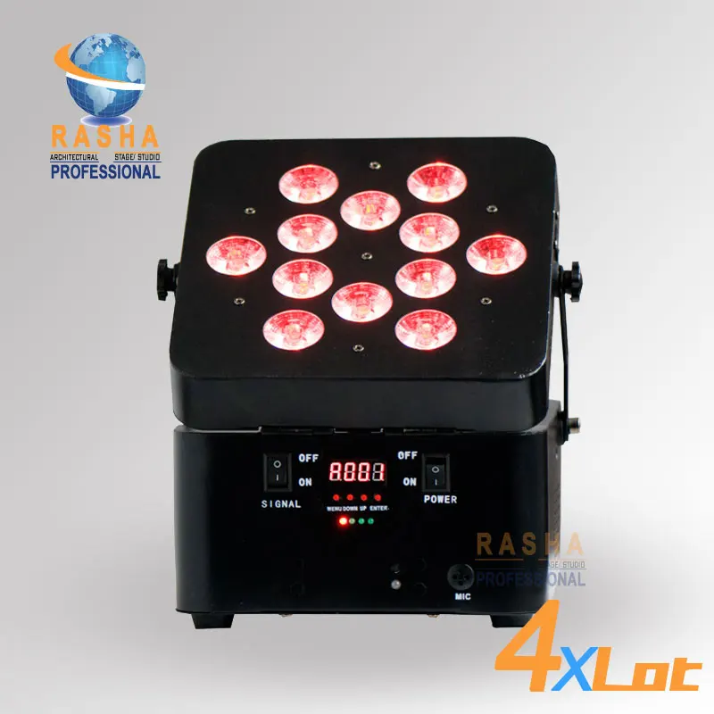 

4X LOT RP-C6V12BW UK STOCK Freedom 12pcs*18W 6in1 RGBAW+UV Battery Powerered Wireless LED Slim Par Can LED Par Light NO TAX