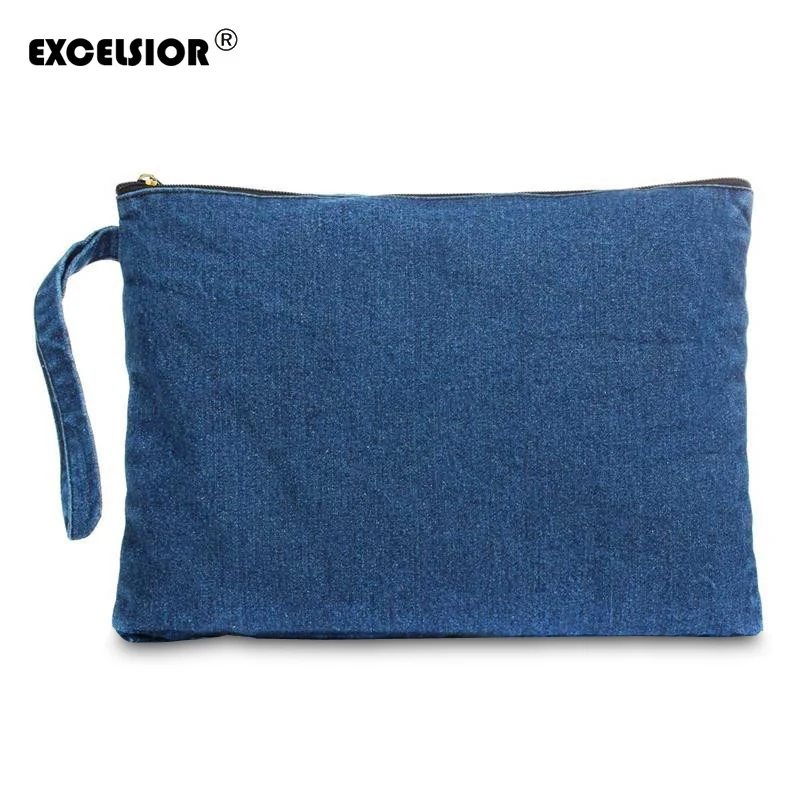 0 : Buy EXCELSIOR New 2017 Women Canvas clutch Bag Blue denim Women&#39;s Clutches ...