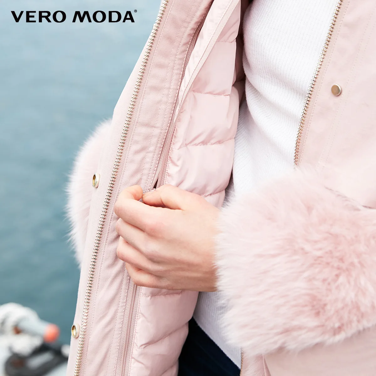 Vero Moda пуховик с воротником из лисьего меха со съемной подкладкой | 318423507