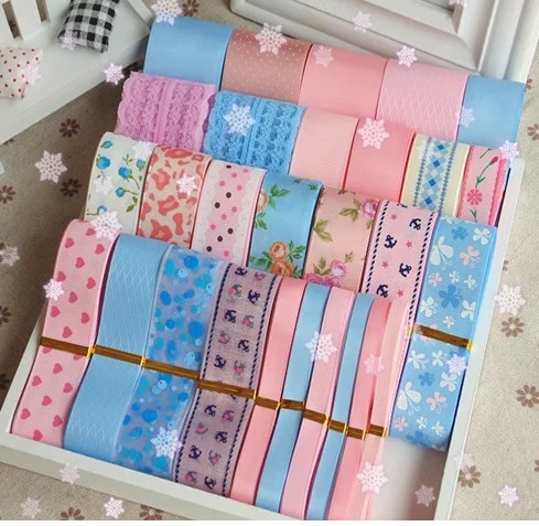 

Wholesale 28pcs Mix DIY Korea Hair Bow Hand Bags Small Fresh Powder Blue Ribbon Set Package