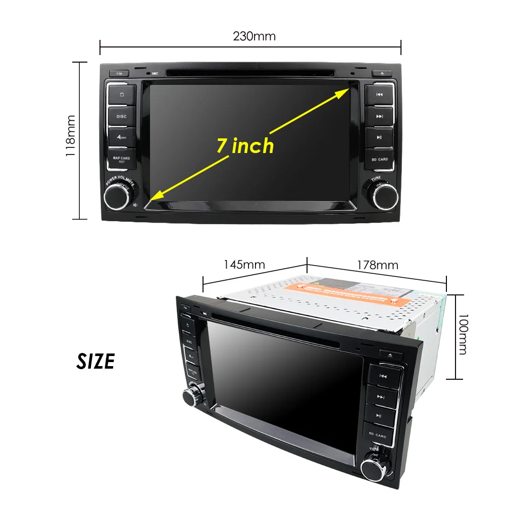 Top Mirror link 7 Inch Car DVD radio  For V W  VolksWagan T ouareg Transporter T5 Multivan 2004-2011 8G map card TPMS BT  DAB+ OBD2 1