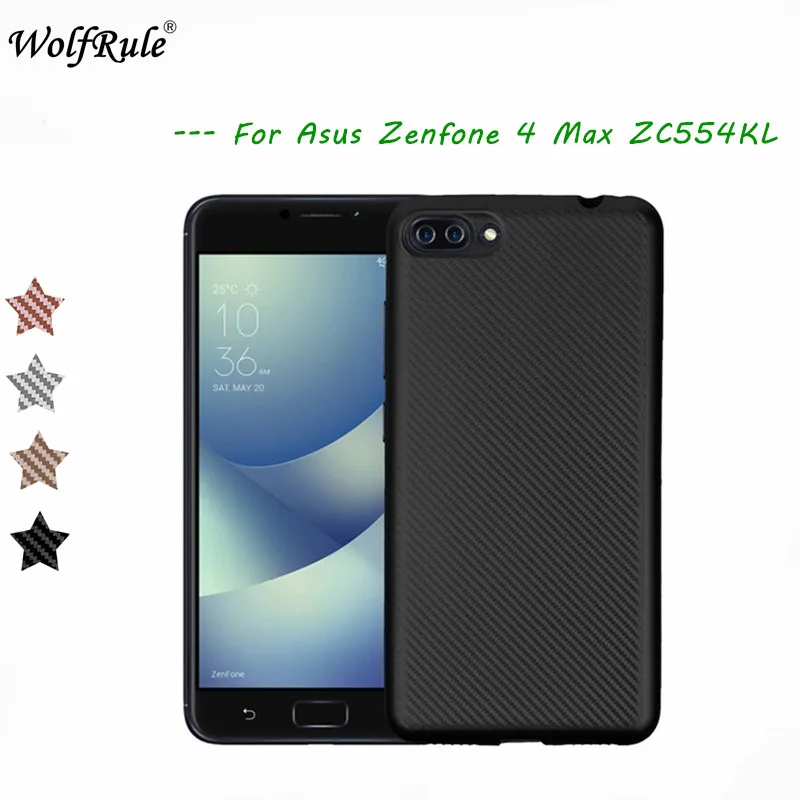 Чехол WolfRule Asus Zenfone 4 Max ZC554KL Роскошный чехол из углеродного волокна с полной