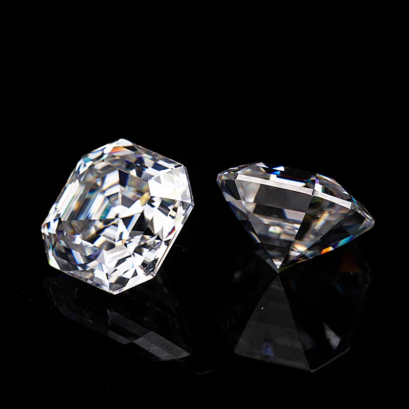 Starsgem Moissanit Алмазный прозрачный белый цвет EF 10*10 мм Asscher cut Moissanite свободные