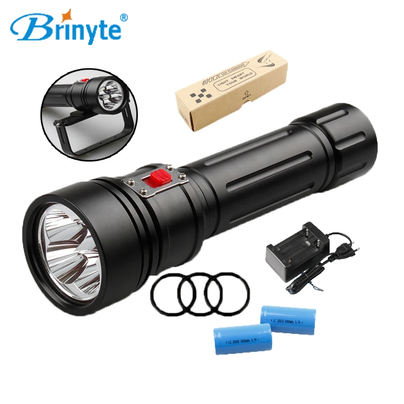 Brinyte DIV15 CREE XM L2 LED Scuba Flashlight Torch Underwater Venture High Brightness Diving