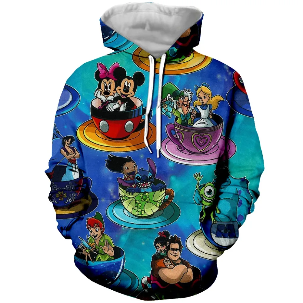 

New Fashion Cartoon Mickey Princess and stitch character 3d Printed Hoodie For Women Men Zipper Hoodies/Sweatshirt Tee Tops