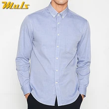 8 цветов, простые мужские рубашки с длинным рукавом, повседневные, осень-весна, хлопок, Оксфорд, деним, мужские рубашки, плюс размер, M-5XL, одноцветные, мулс, брендовая одежда