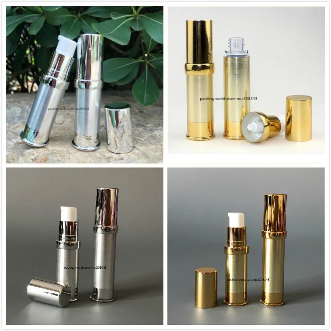 10ML silver airless bottle plastic pump/bottom lid for serum/foundation/ lotion/emulsion container | Красота и здоровье