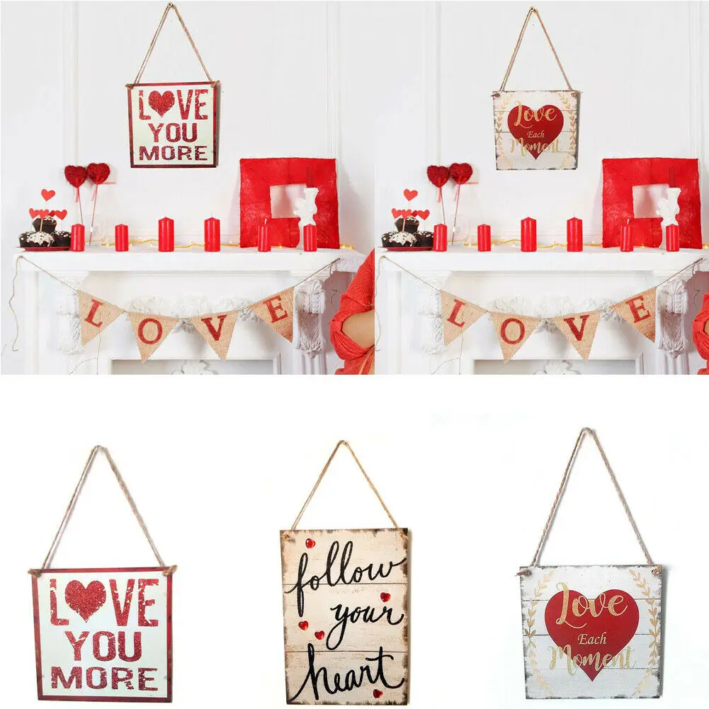 Письмо Любовь каждый момент деревянная настенная доска таблички знаки домашний декор День Святого Валентина Декор