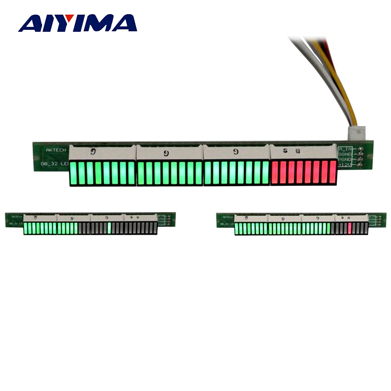 

Mini Mono 32 Level indicator VU Meter Amplifier Board Adjustable light Speed Board With AGC Mode 105*10mm