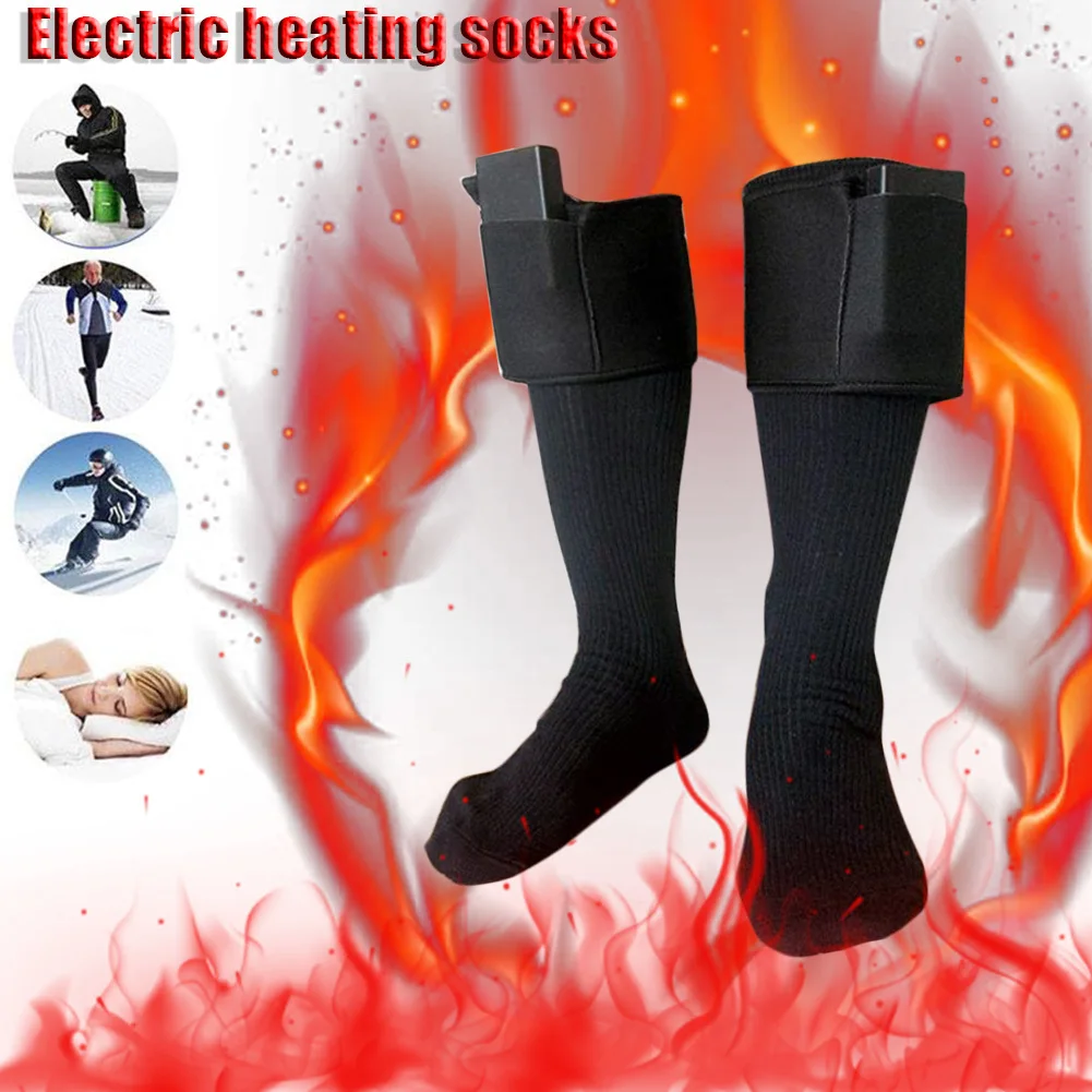 

Outdoor Cold Weather Electric Heated Socks For Women and Men Snowboard Skiing 3V Battery Feet Warmer Heater Fishing Sport Socks