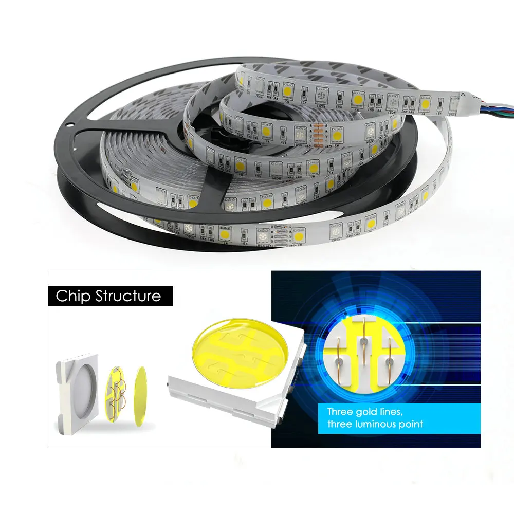 #cheap LED Strip 5050 RGBW DC 12V 24V Flexible LED Light RGB + White RGB + Warm White 60 LED m 5m lot.