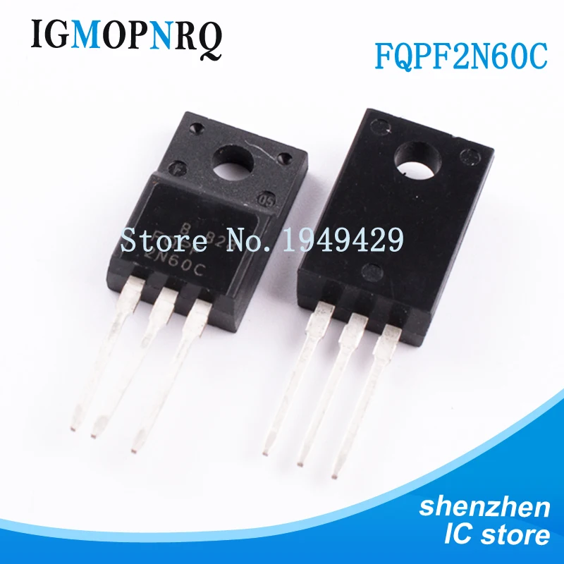10PCS/lot FQPF2N60C TO 220 2N60C 2N60 MOSFET 600V N Channel Advance Q ...