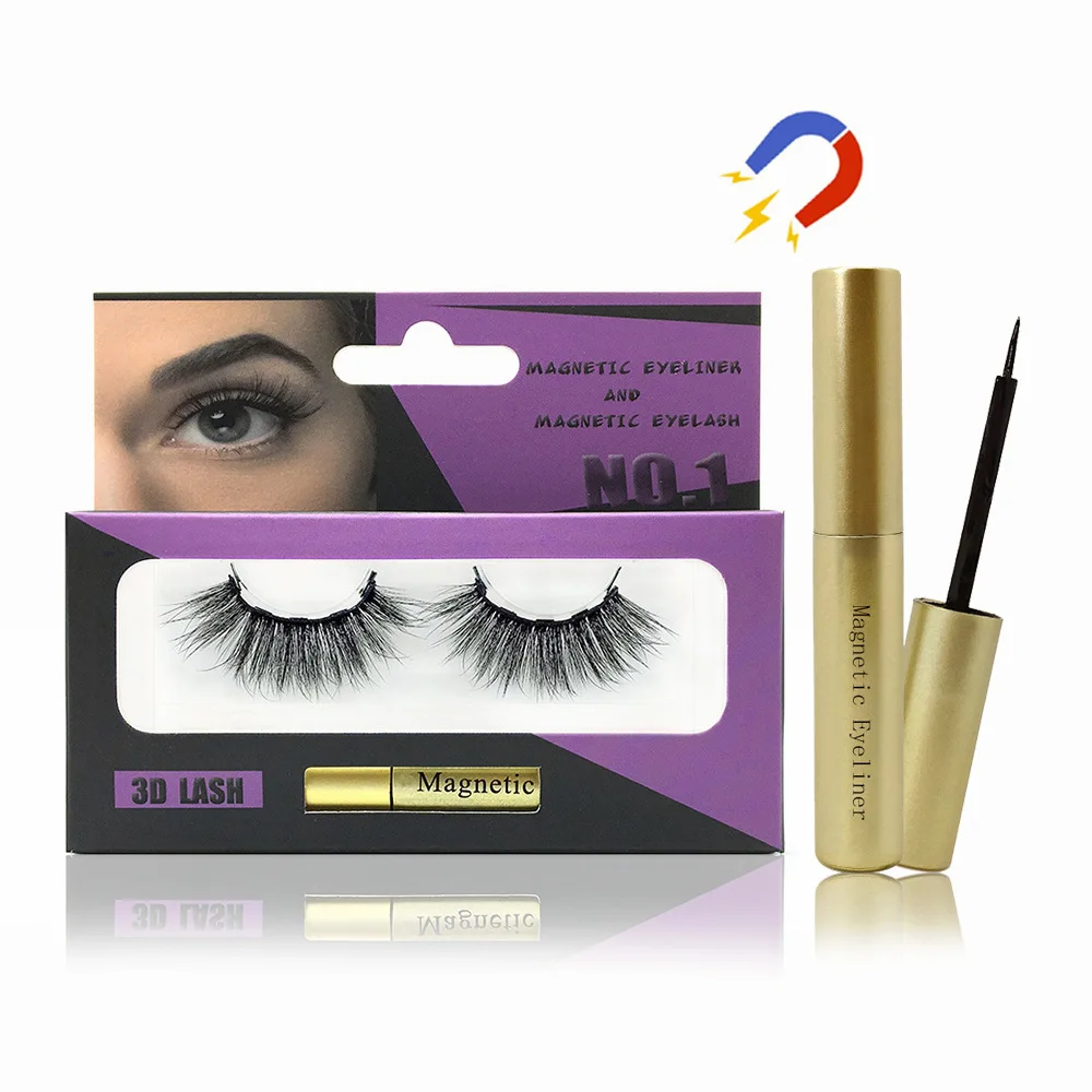 

1Set 3D Magnetic Eyelashes Kit Handmade Natural False Eyelashes Magnet Lashes Magnetic Eyeliner Makeup Wiht Tweezers TSLM1