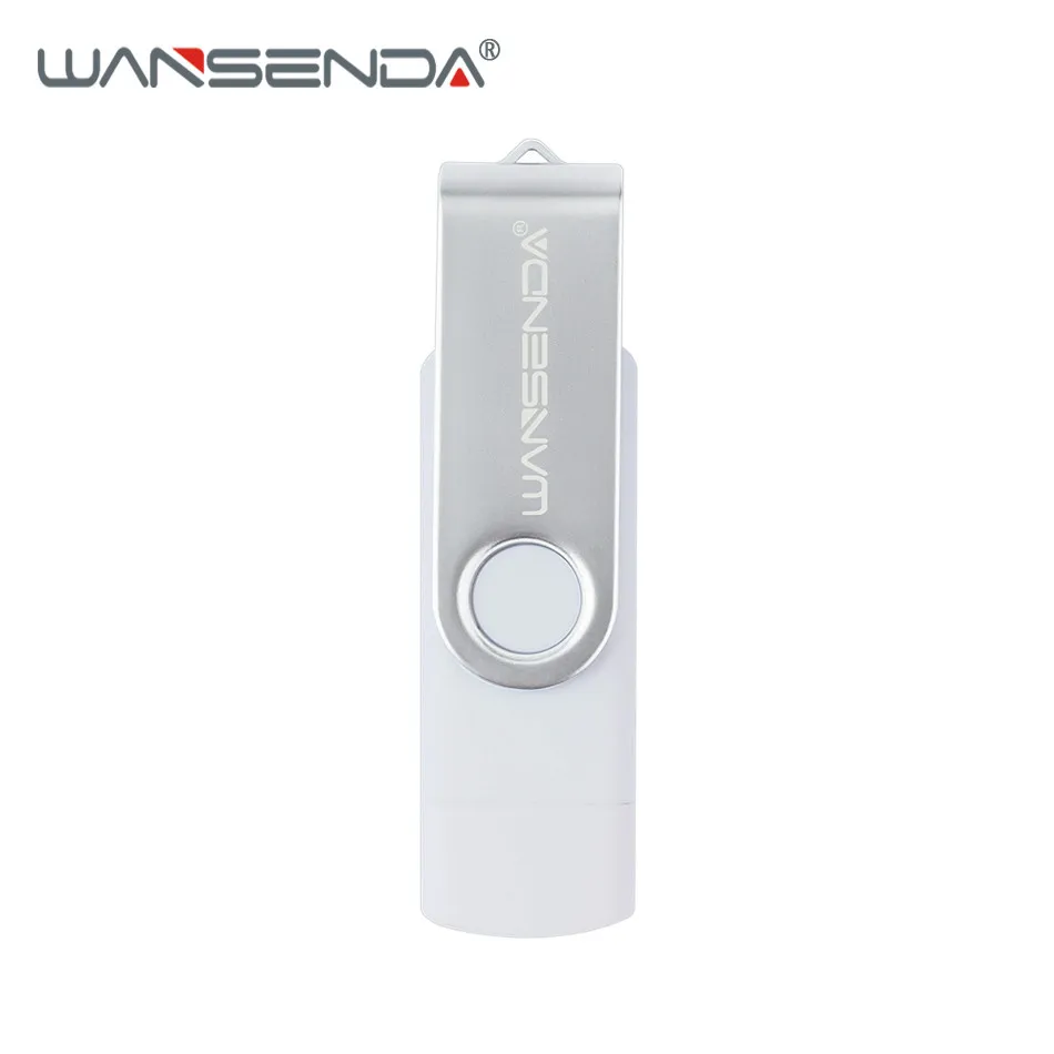 wansenda Usb2.0 OTG USB флеш-накопитель смартфон Планшеты PC 4 ГБ 8 ГБ 16 ГБ 32 ГБ 64 ГБ 128 ГБ pendrives OTG реального Ёмкость интерфейсом USB - Цвет: Белый