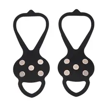 Шиповки, ледяные снежные силиконовые скобы для улицы, 5 зубьев, Нескользящие захват, шиповки, противоскользящие аксессуары для обуви