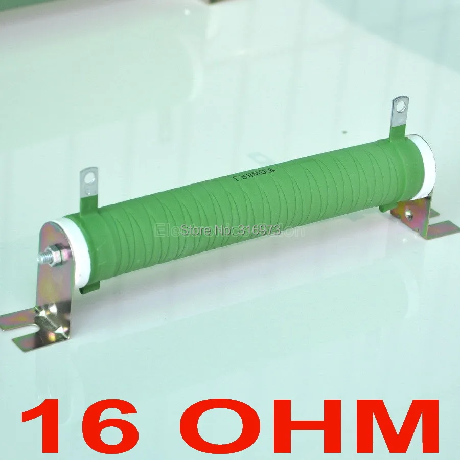 

16 ohm 100 Watts Non-inductive Wirewound Coated Ceramic Tube Resistor, Audio Amplifier Dummy Load, 100W.