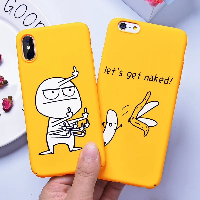 Hisomone Funny Cartoon Phone Case For iPhone 6 6S Plus Case Cute Patterned Back Cover For iPhone 8 7 Plus X Cases Yellow Capa
