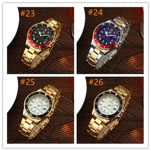 Deerfun, мужские часы, Роскошные, повседневные, бизнес, алмаз, известный бренд, нержавеющая сталь, водонепроницаемые, классические, с календарем, кварцевые наручные часы - Цвет: 23 to 26