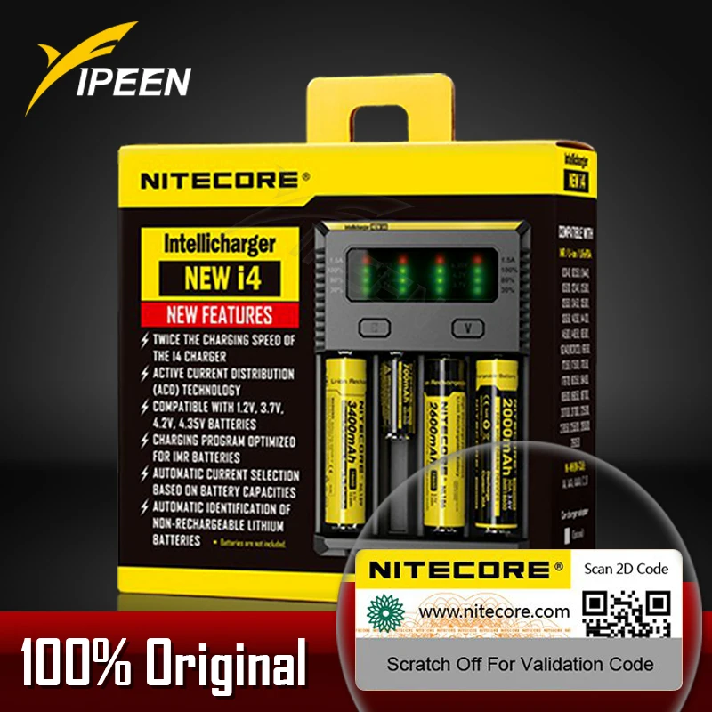 Зарядное устройство Nitecore D4 D2 I4 I2 LCD интеллектуальное li ion 18650 14500 26650 16340 AA