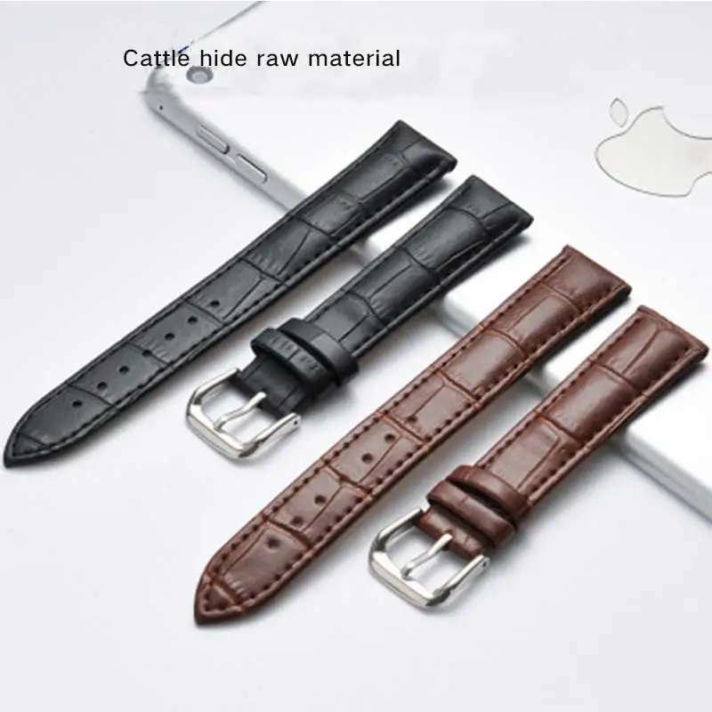 

Watch with genuine leather slub leather strap watch, female color strap, pin buckle, single item, watch accessories.
