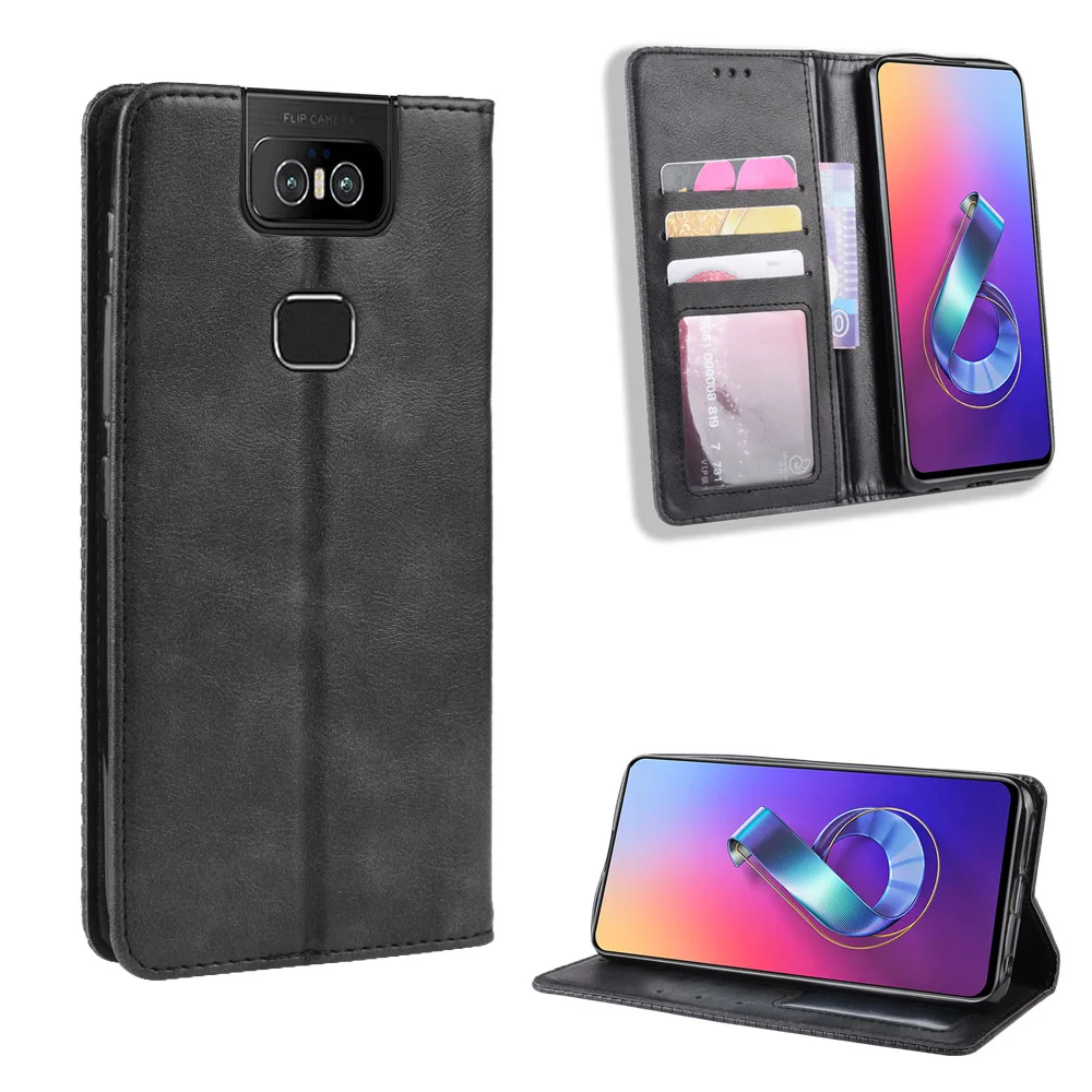 Флип-чехол для Asus Zenfone 6 ZS630KL чехол 2019 дюйма кошелек подставка карт Магнитный 6Z