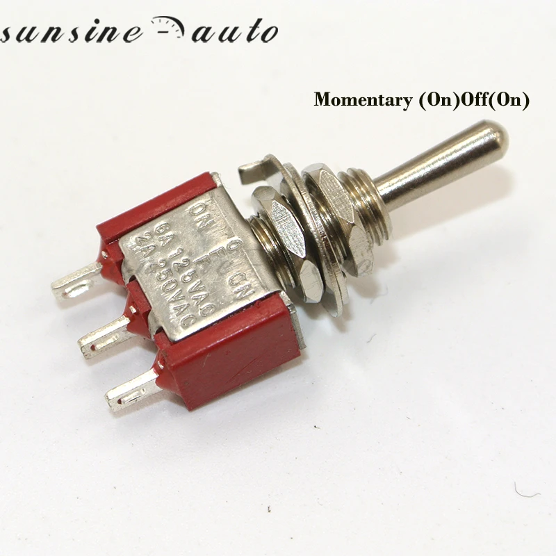 5 x On- Momentary Miniature Toggle Switch SPDT On