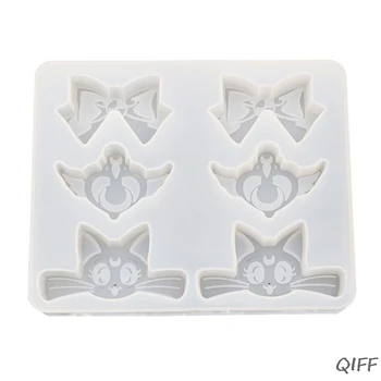 

Cartoon Cat Bowtie Heart Wing Pendant Silicone Mold UV Resin Mold Jewelry Tools