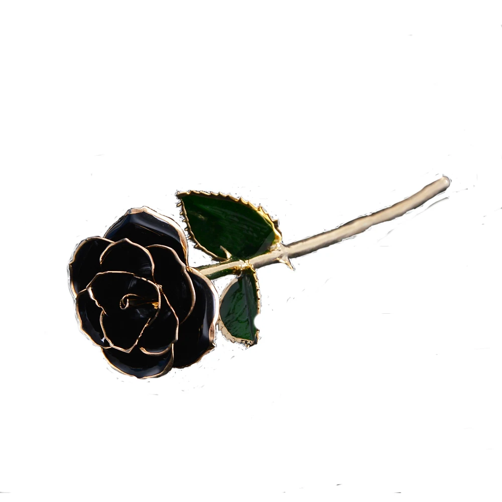 

Fashion New Romantic Black Flower 24K Gold Plated Rose and Gift Box for Valentine's Day Wedding Christmas Free Shipping