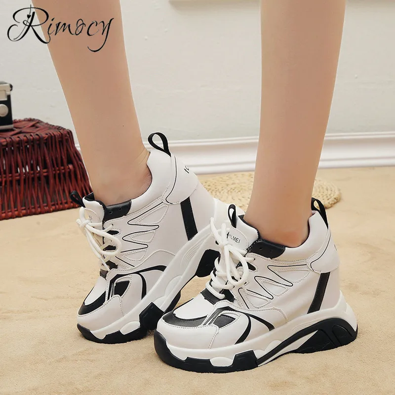 Rimocy 2019 spring women casual shoes woman super high heels sneakers ...