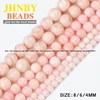 JHNBY – perles de coquillages roses de qualité supérieure, en pierre naturelle, rondes, amples, 4/6/8MM, accessoires pour la fabrication de bijoux et de bracelets, DIY ► Photo 1/4