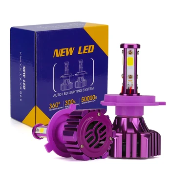 

2PCS 4 Sides Car LED Headlight 120W 12000lm H4 H7 H11 9006 Car Light 6000K High or Low Beam Bulbs 12V for Auto White Lamps