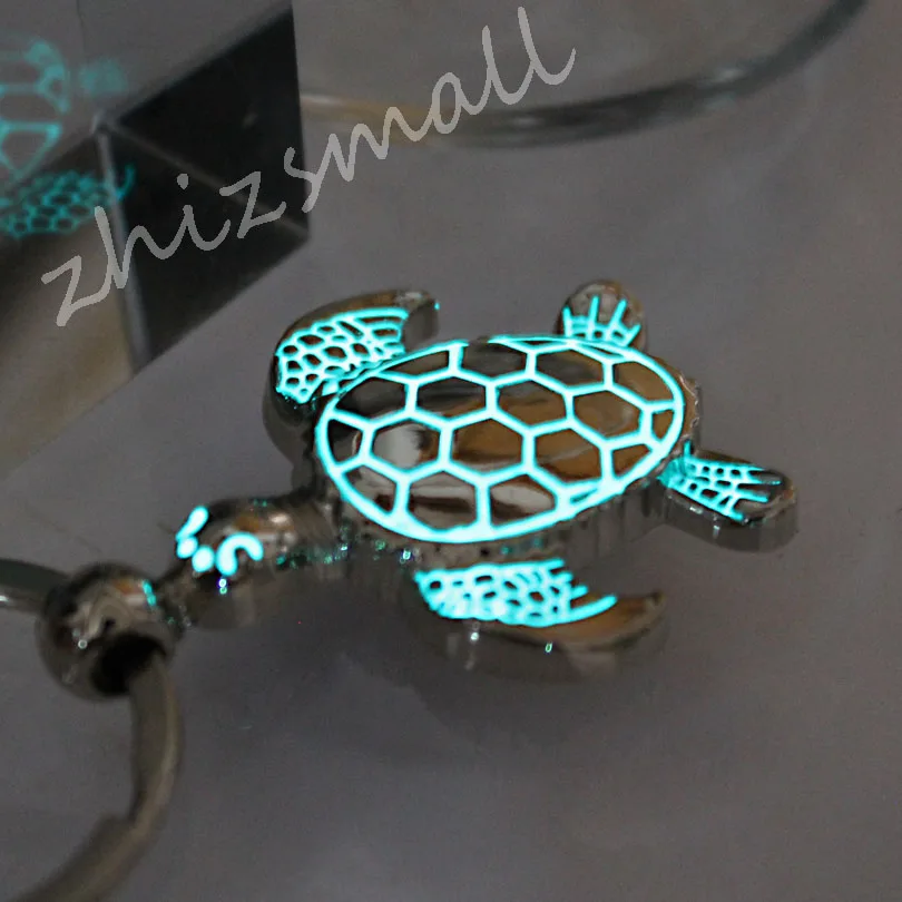

Glowing sea turtle keychain Turtle keychain tortoise key ring GLOW in the DARK Luminous keychain Pendants
