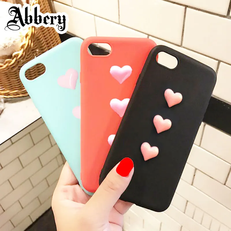 

3D Cute Love Heart Soft Case for iPhone XR XS Max X 5S 6 6s 7 8 Plus for Samsung Galaxy S6 S7 edge S8 S9 Plus Note 9/8 A6 Cover