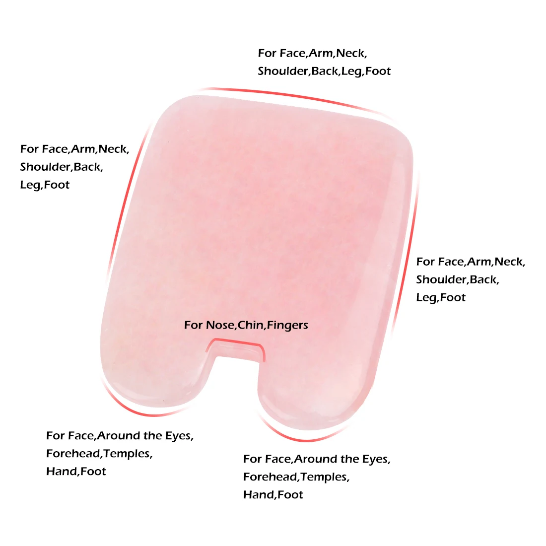 Натуральный розовый кварц Нефритовый камень Guasha массажный инструмент акупунктура спа терапия Gua Sha массажер соскабливающая доска для лица ног тела - Цвет: Concave