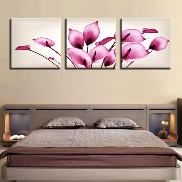 Gambar Kanvas Dinding Seni Framework 3 Pieces Colourful Abstrak