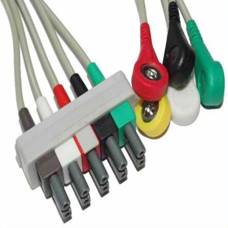 

Compatible For Philips-HP MP20/30/40 43100A,,43120A,43200A ECG 5 Leadwires Snap end ECG Trunk Cable Medical Wire Cables IEC