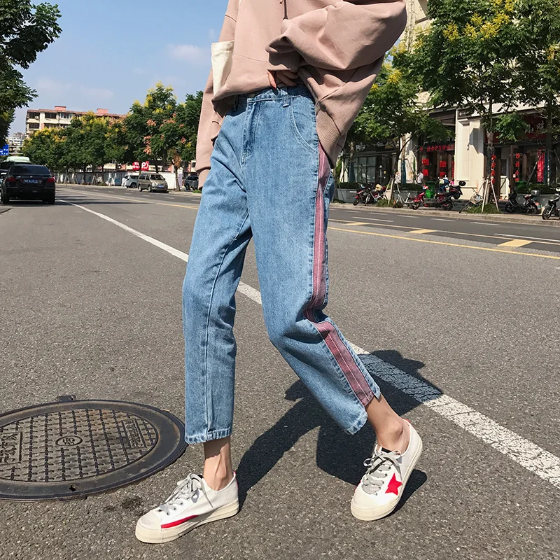 

2018 New Arrival Spring And Summer Women Fashion Large Size Slim Fit Loose BF Style Street Wear Chic Ankle Length Female Jeans
