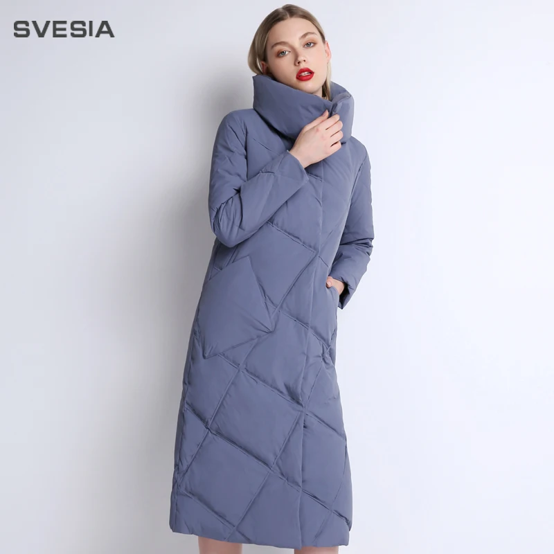 SVESIA 2018 winter duck down jacket women long coat parkas thickening Female stand collar high quality Warm Clothes