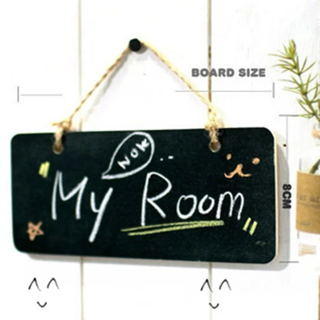 

Mini Rectangle Blackboard Wooden Message Board for Home Bar Coffee Shop