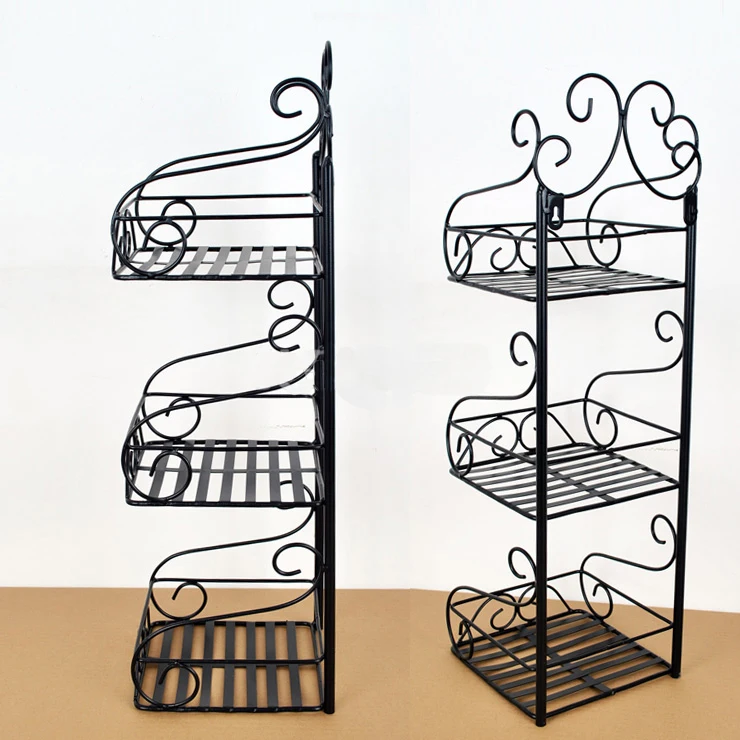 Wrought iron wall hanging bath receive multilayer shelf basin bathroom rack